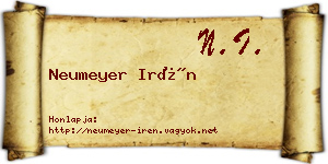 Neumeyer Irén névjegykártya